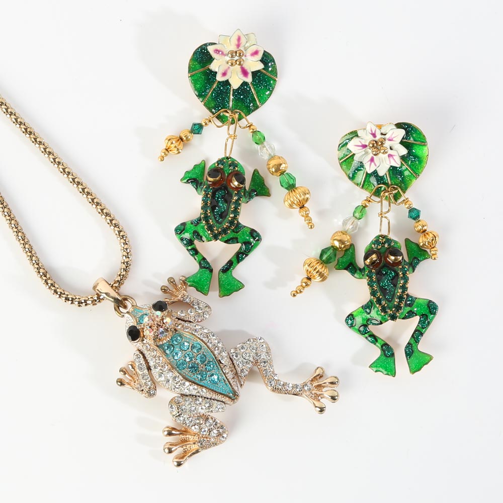 Whimsical Gold Tone Frog Themed Jewelry EBTH