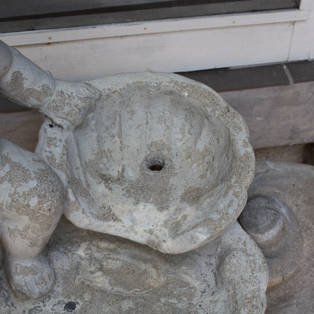 Cast Concrete Cherub Fountain Birdbath EBTH