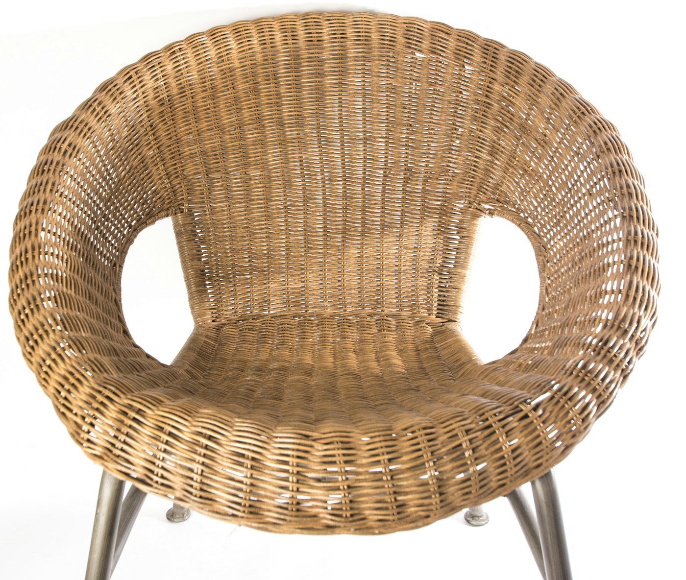 Pair of Modern Style Wicker Lounge Chairs : EBTH