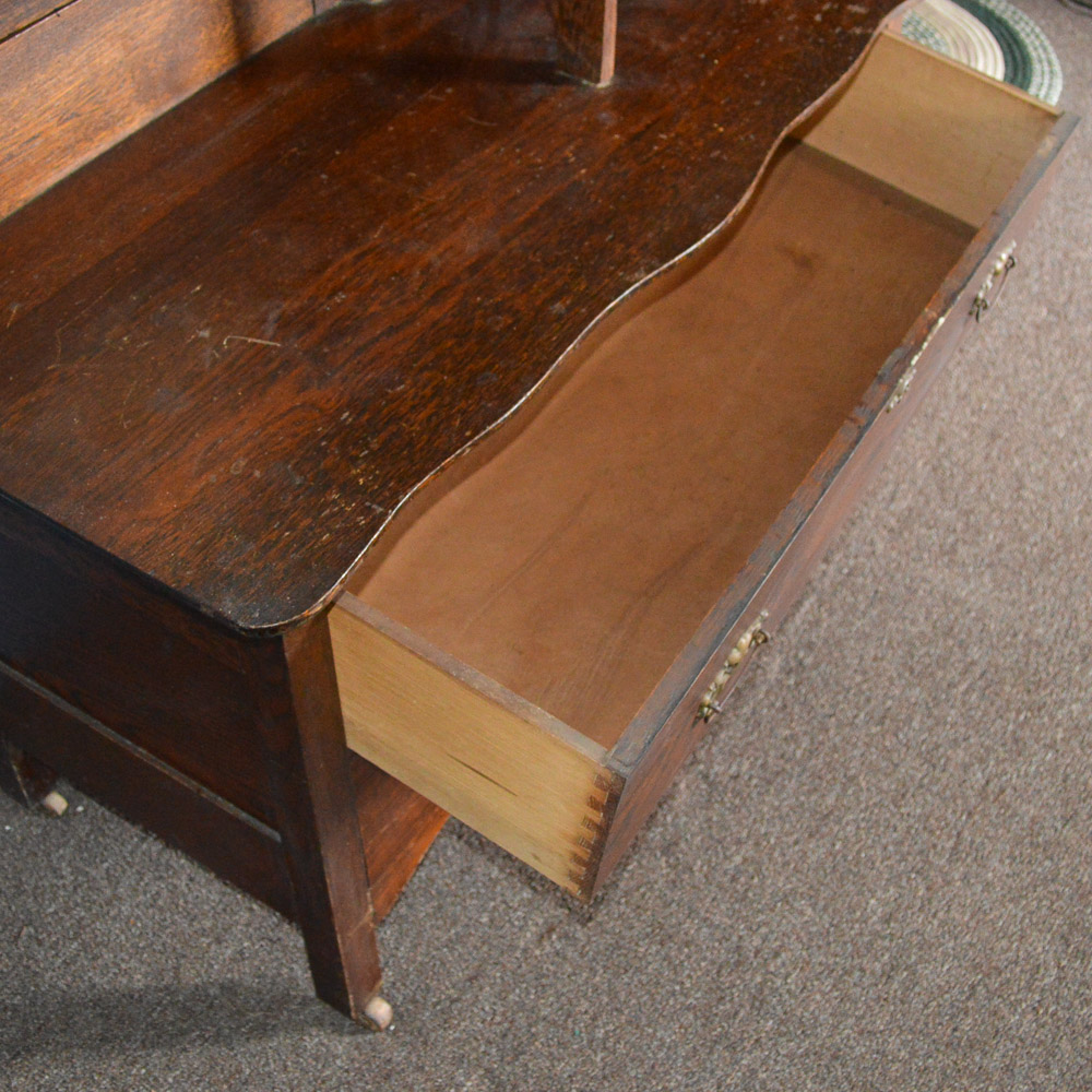 Vintage Oak Gentleman's Chest with Mirror and Hatbox EBTH