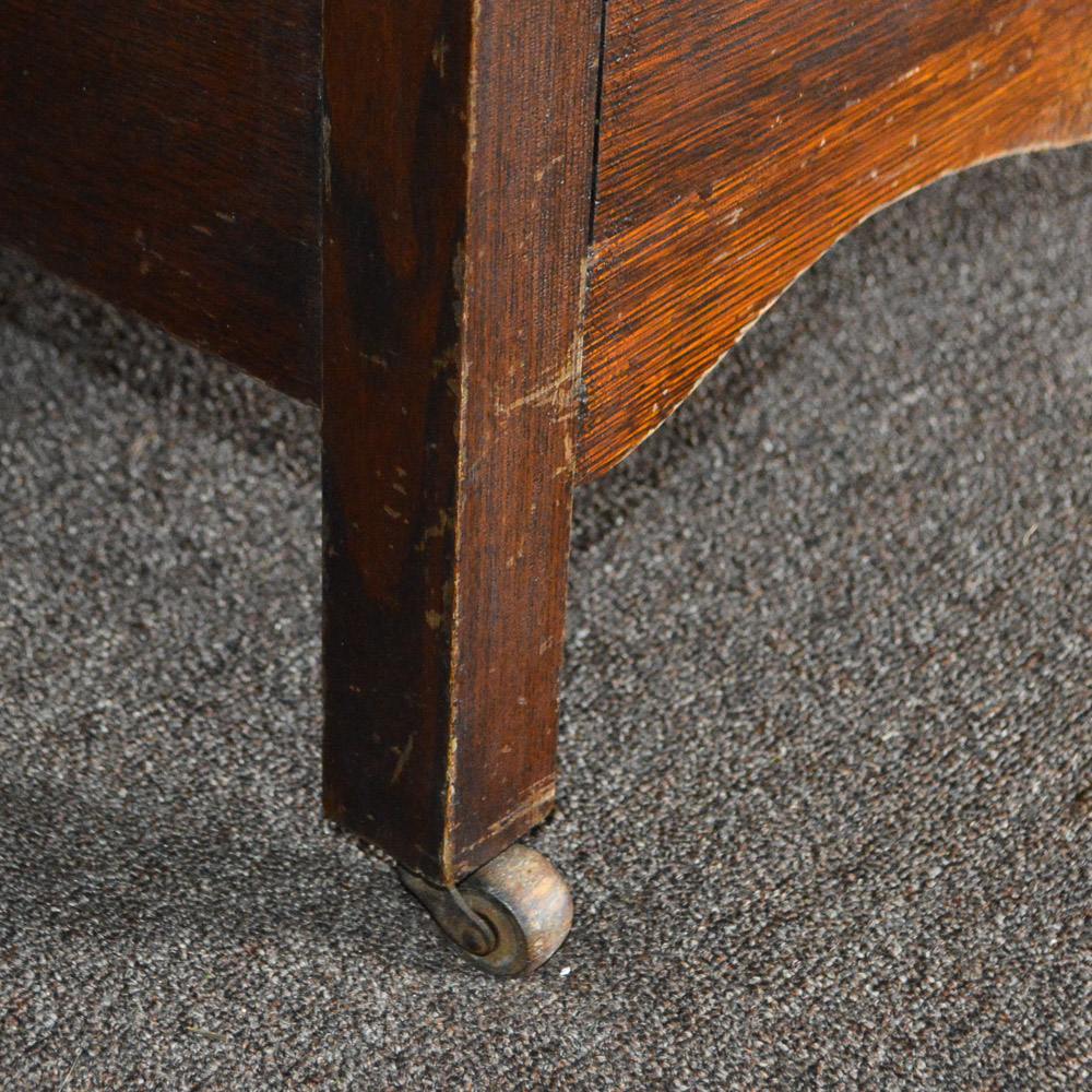 Vintage Oak Gentleman's Chest with Mirror and Hatbox EBTH