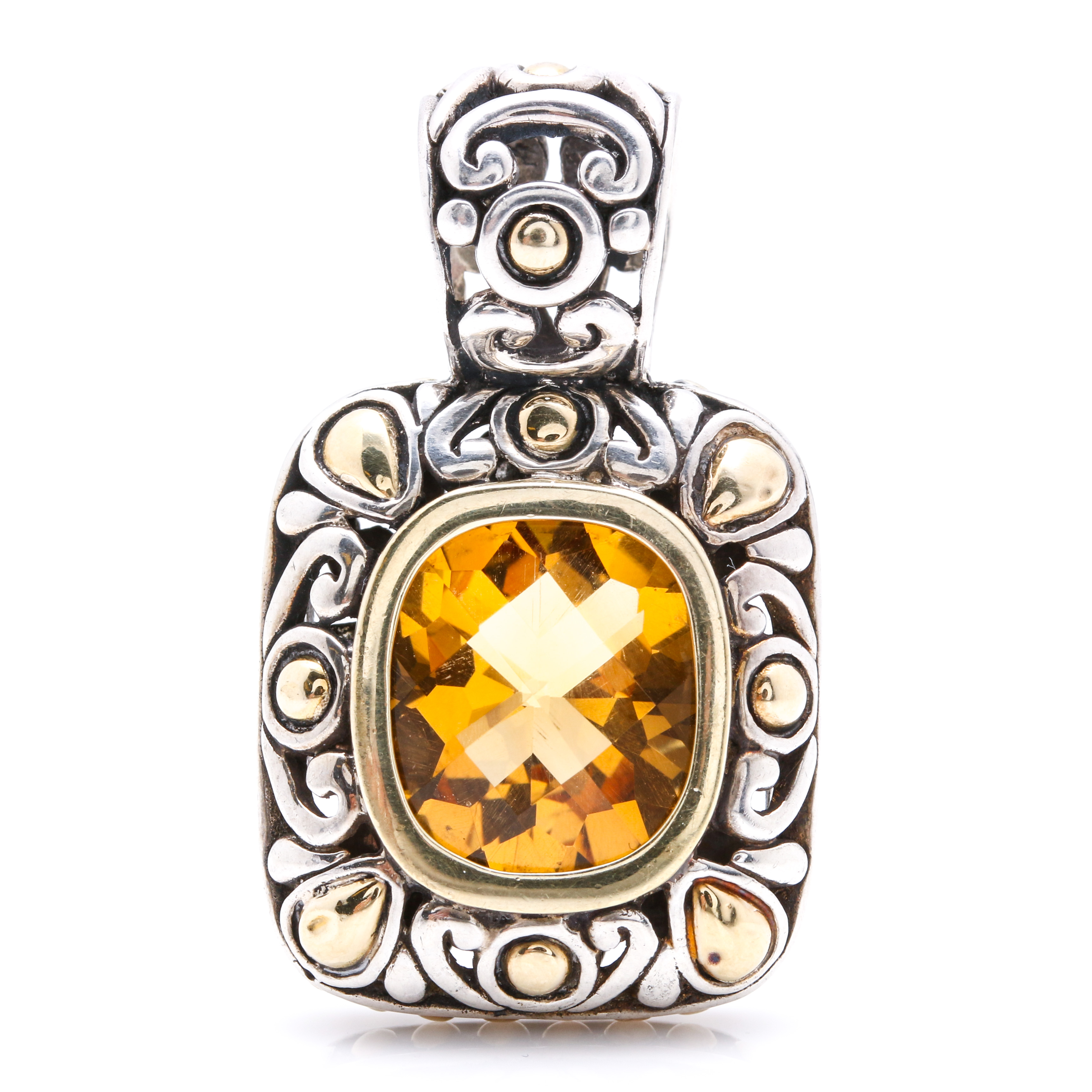 John Hardy Sterling Silver and 18K Yellow Gold Citrine Pendant EBTH