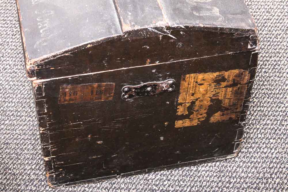 Antique Immigrant Wooden Trunk EBTH