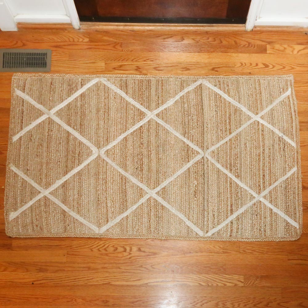 Pottery Barn Jute Lattice Accent Rug EBTH