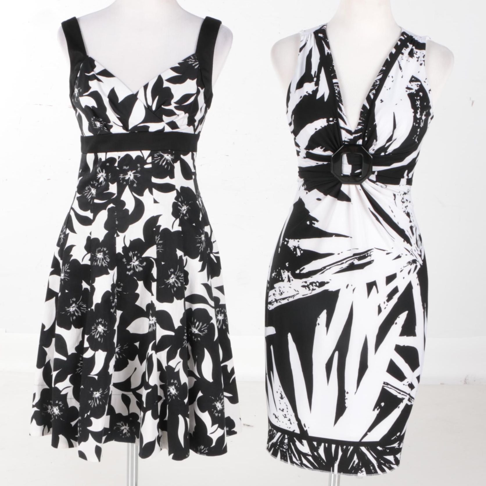 black and white house dresses