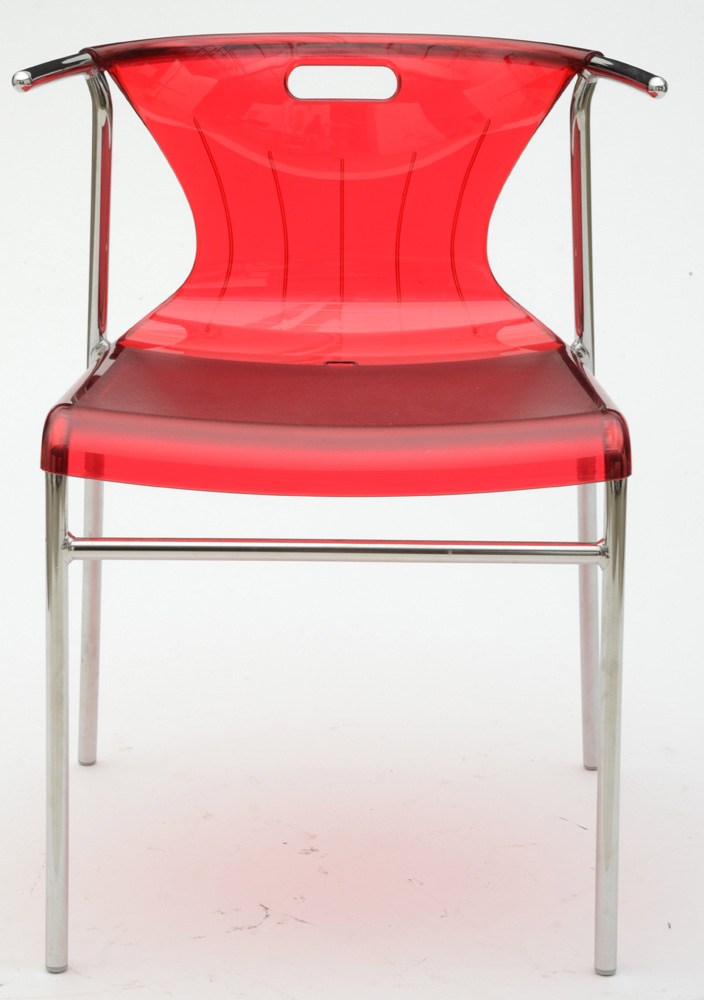 IKEA "Elmer" Red Acrylic Side Chair | EBTH