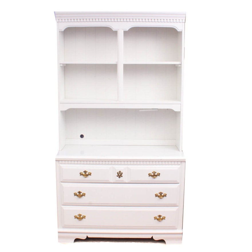 White Dresser With Hutch Top Ebth