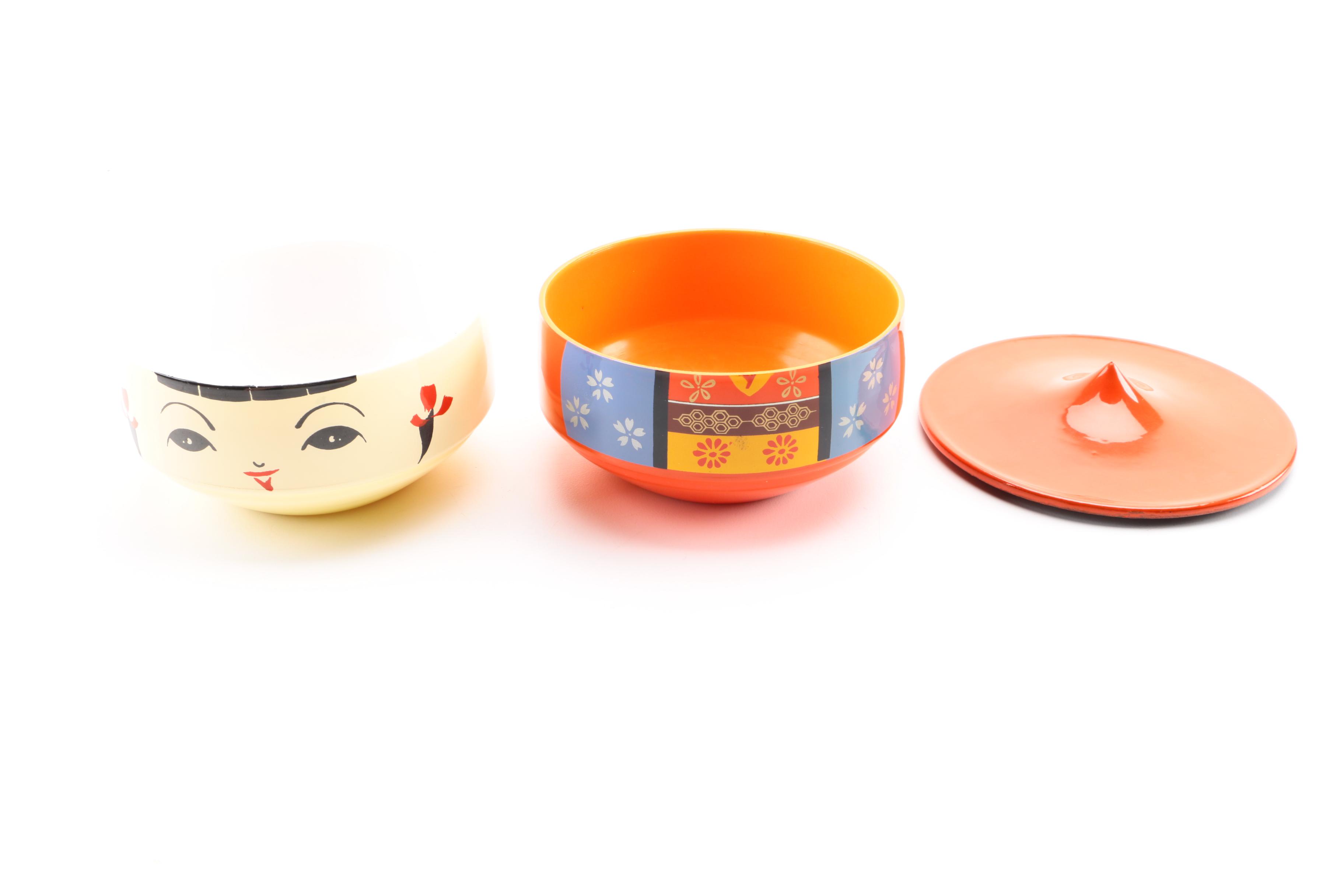 Japanese Kokeshi Doll Wooden Stacking Bowls EBTH