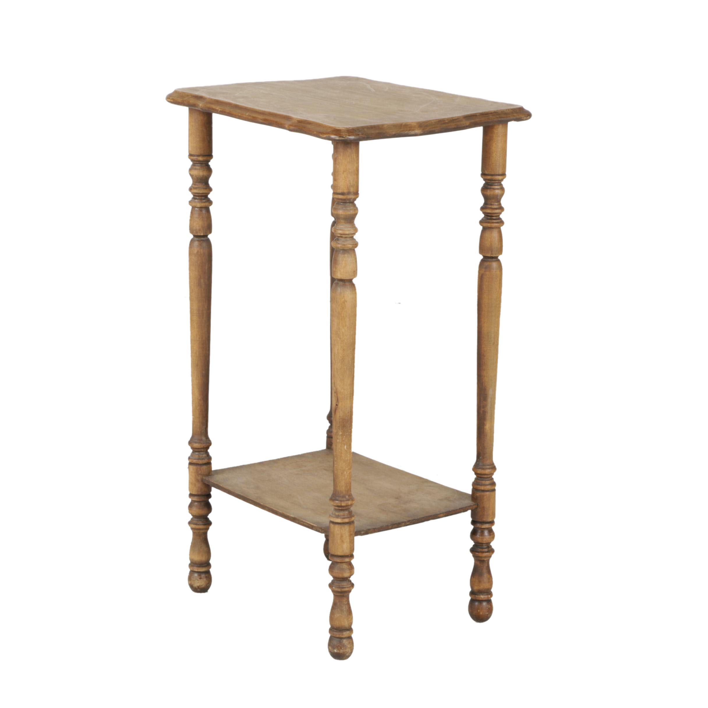 TwoTiered Wooden End Table EBTH