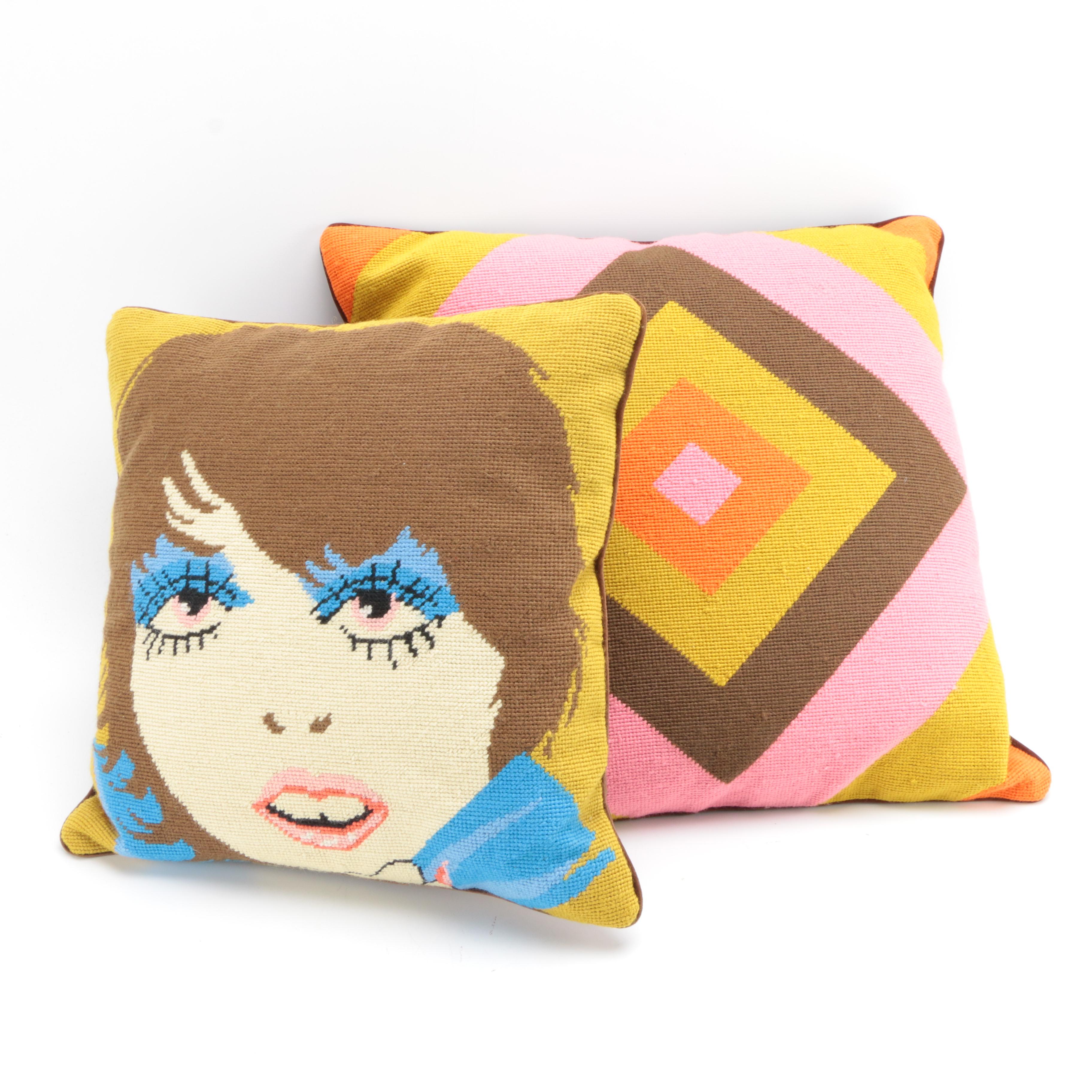 Jonathan Adler Needlepoint Throw Pillows EBTH