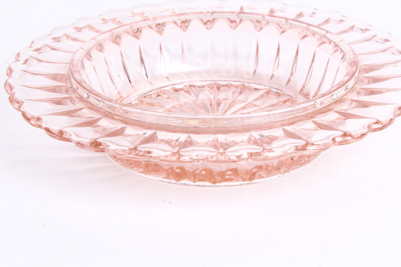 Jeannette "Holiday Pink" Depression Glass Covered Butter ...