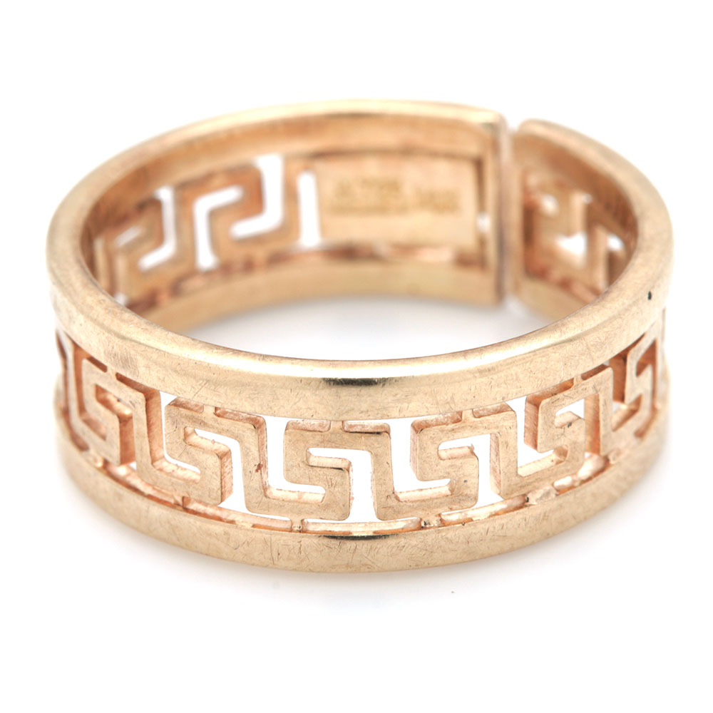 14K Yellow Gold Greek Key Ring EBTH