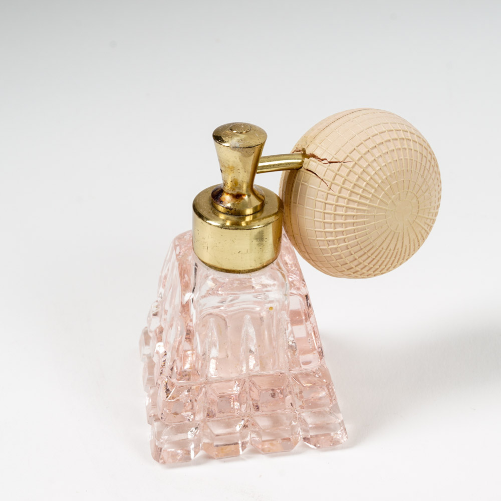 Mirror Vanity Tray with Glass Perfume Bottles | EBTH