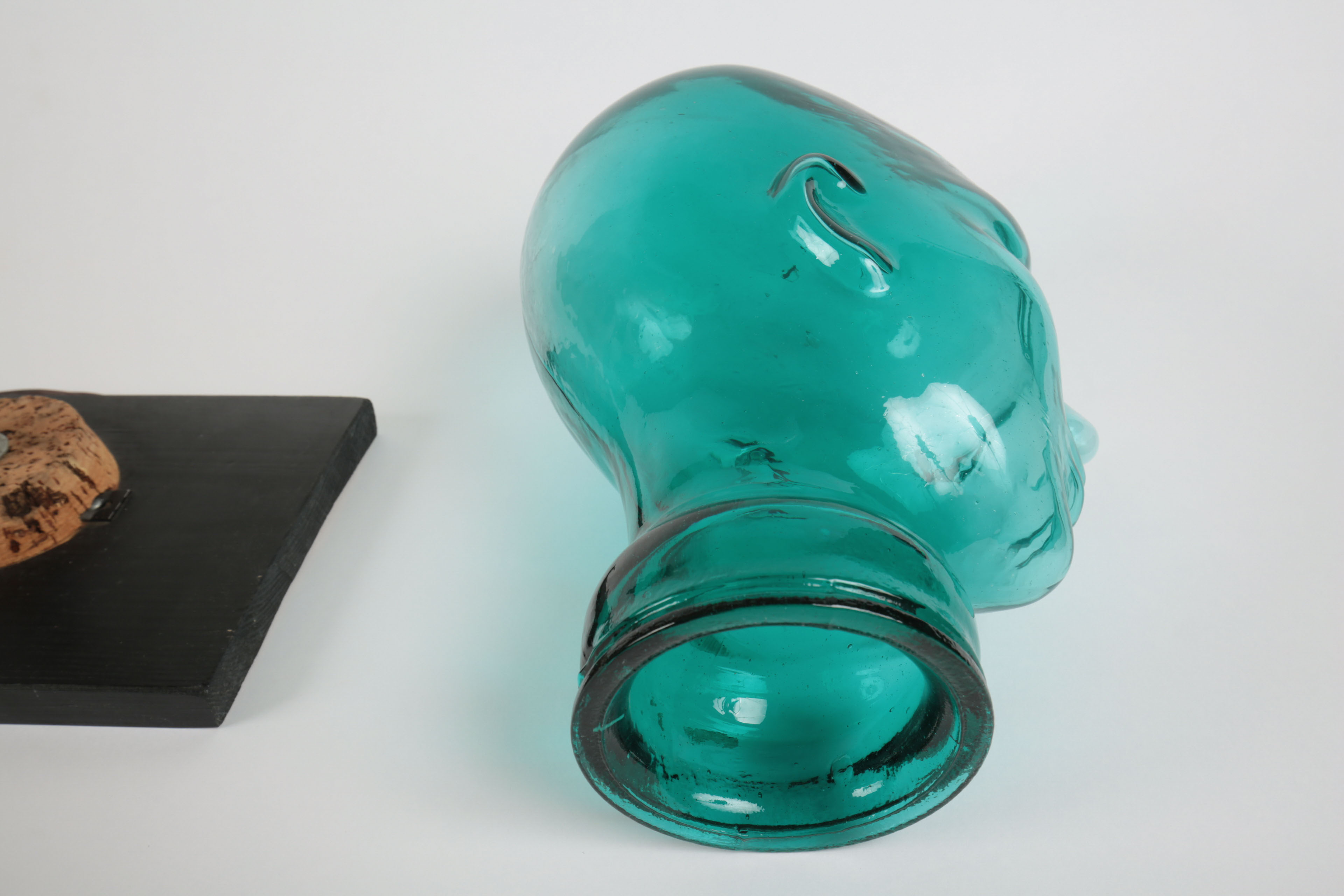 Blue Glass Mannequin Head Lamp EBTH