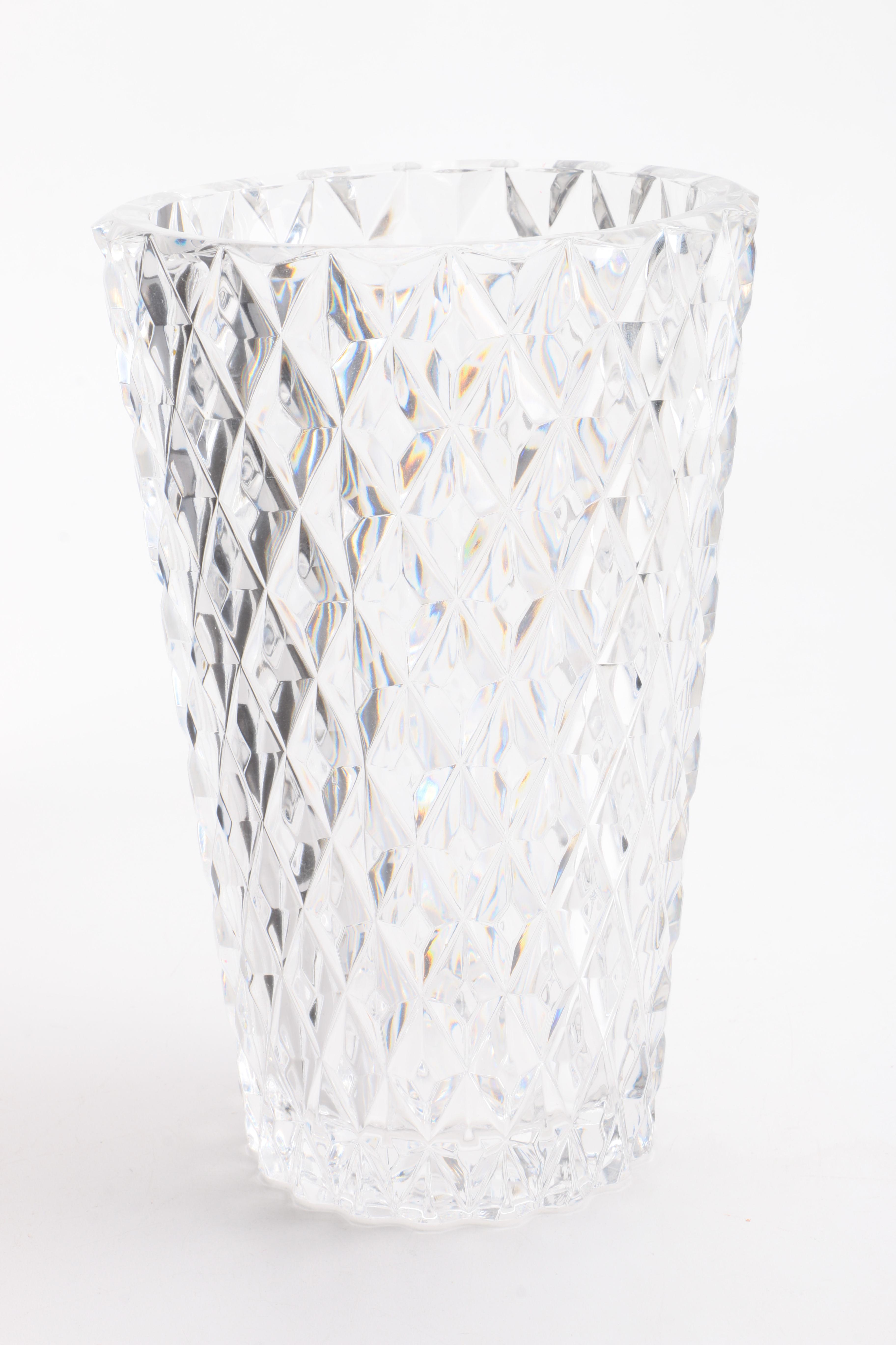 Val St. Lambert Crystal Pitcher and Vase EBTH