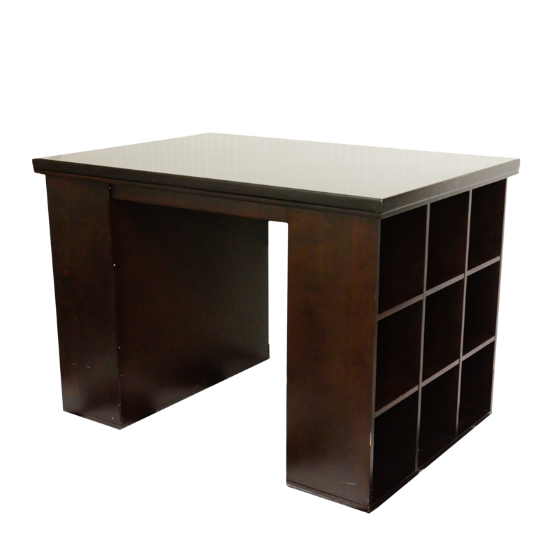 Crafting Desk With Storage In Espresso Tone Ebth