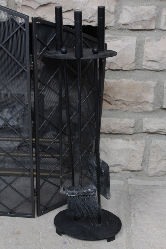 Fireplace Tools and Screen EBTH