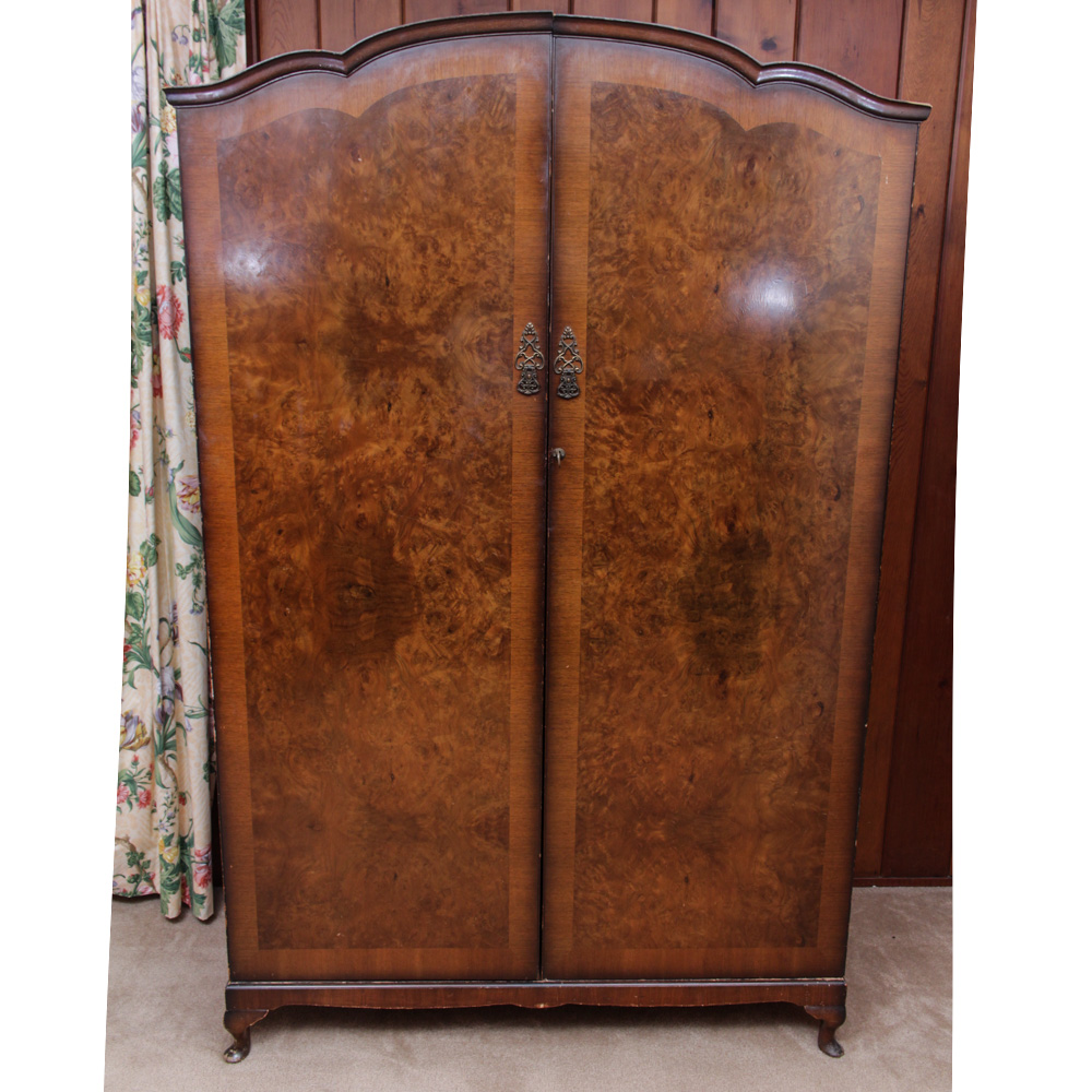Vintage Mahogany and Olivewood Veneer Armoir by Golden Key Furniture EBTH