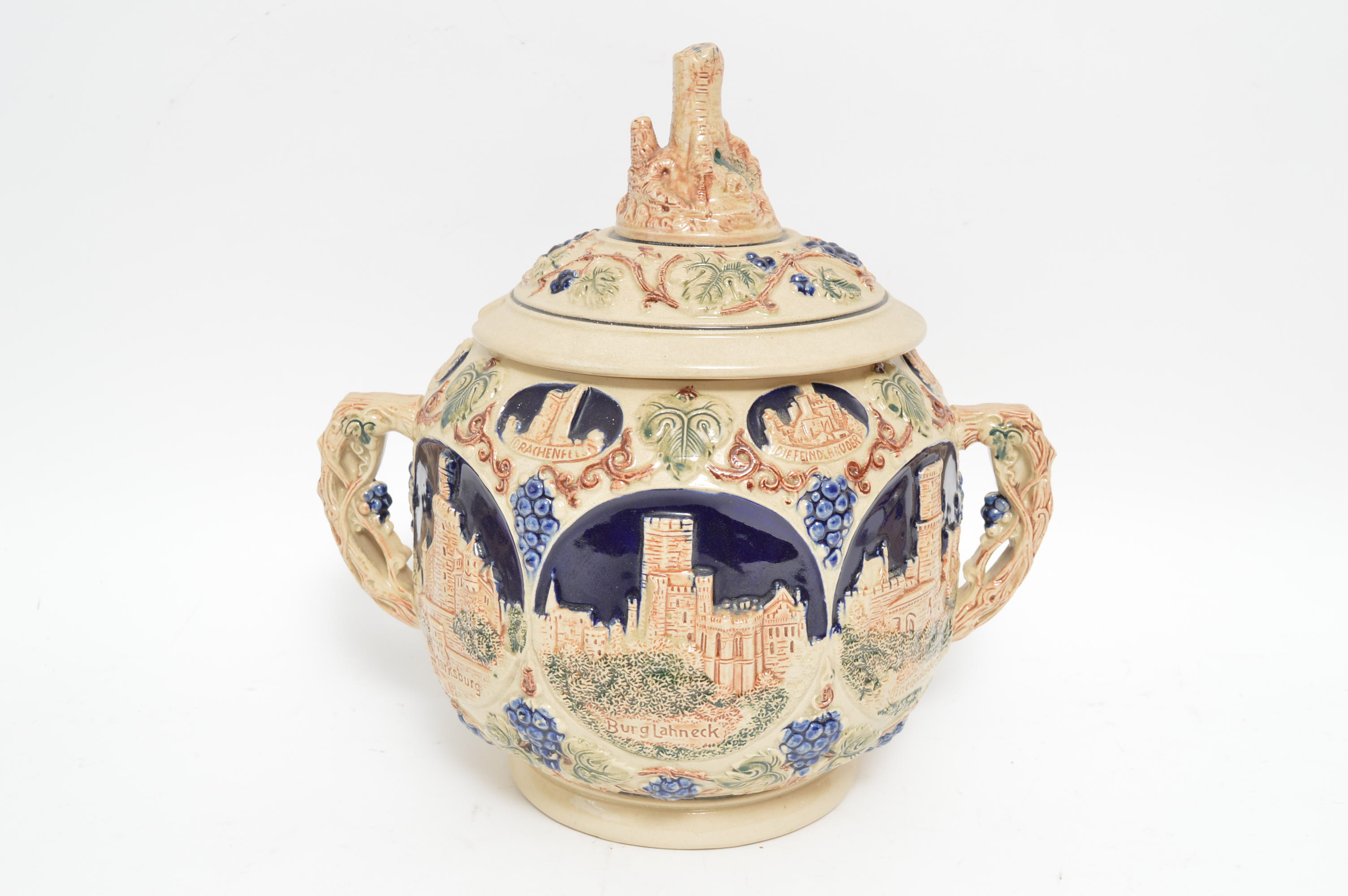 Vintage German Gerz Punch Bowl with Eight Cups EBTH