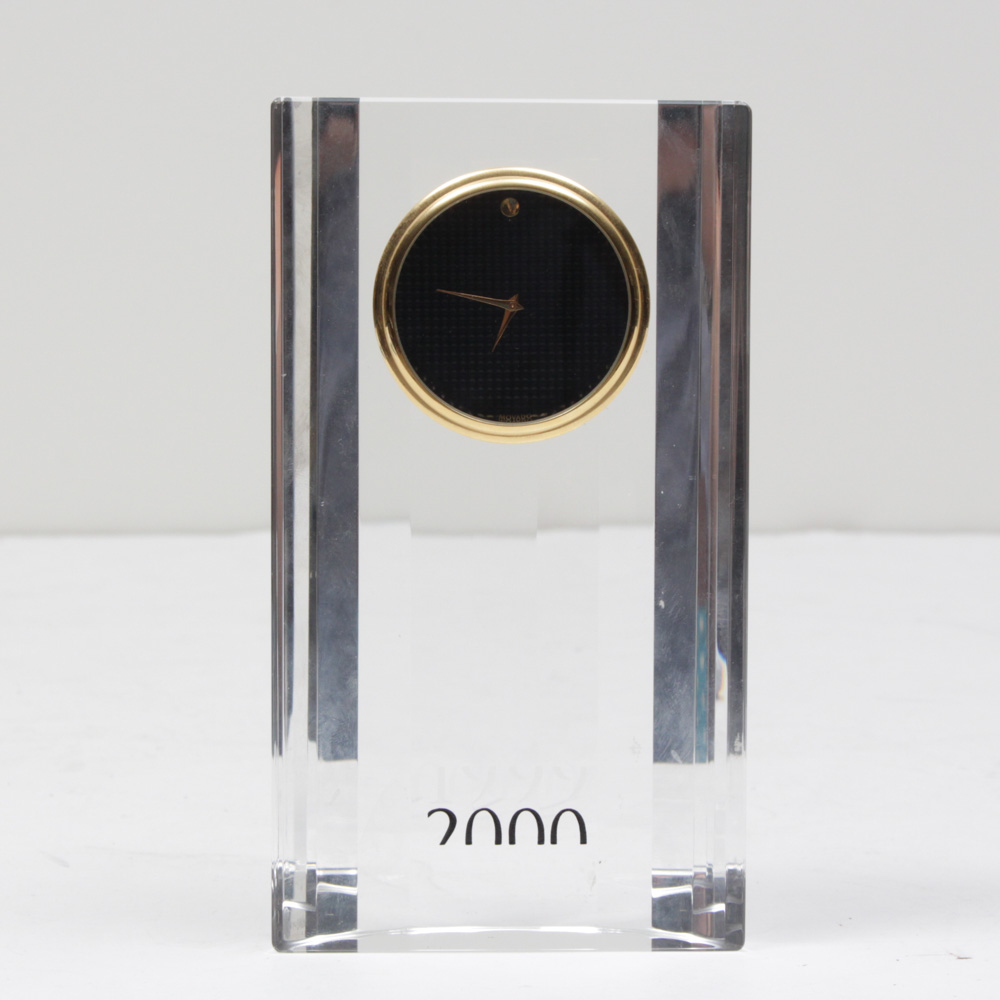 Movado Crystal Quartz Desk Clock Ebth