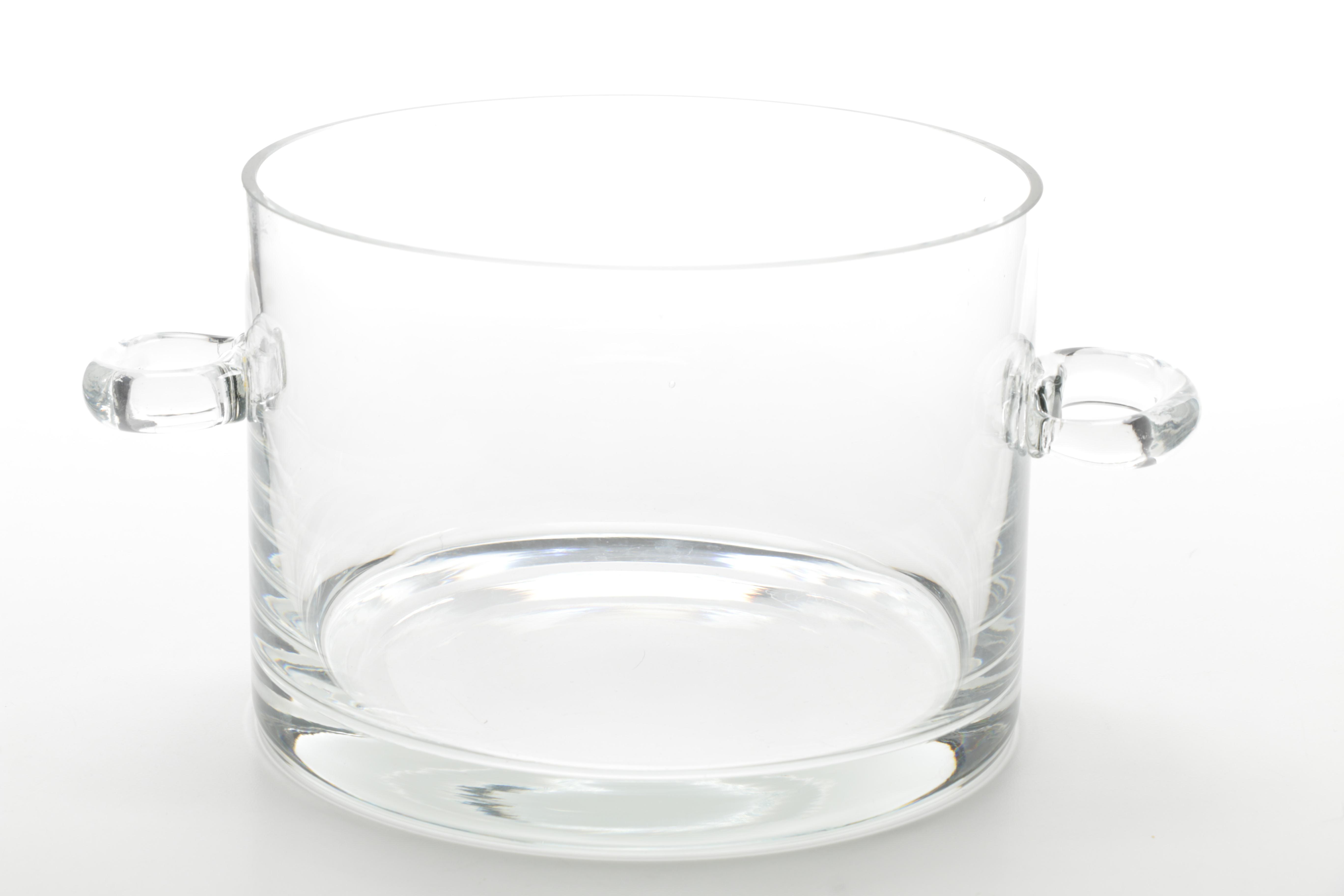Clear Glass Ice Bucket with Handles EBTH