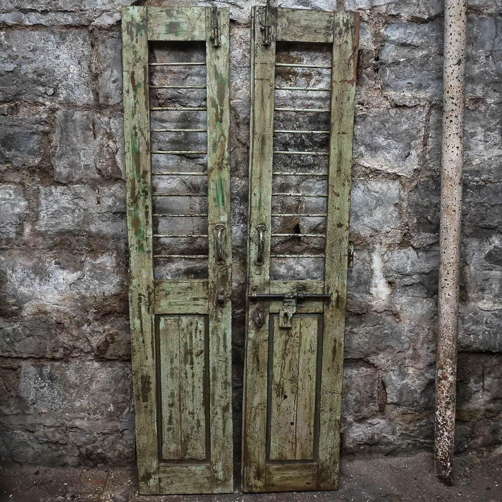 Wood And Iron Barred Security Doors Ebth