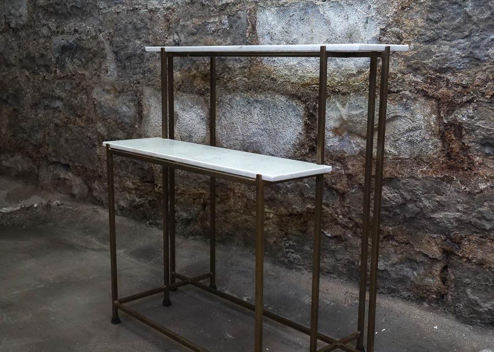 Two Tier Marble Top Display Side Table EBTH