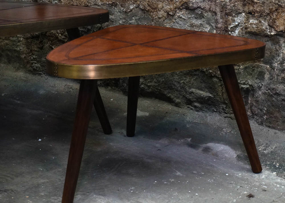 Leather Top Side Tables EBTH