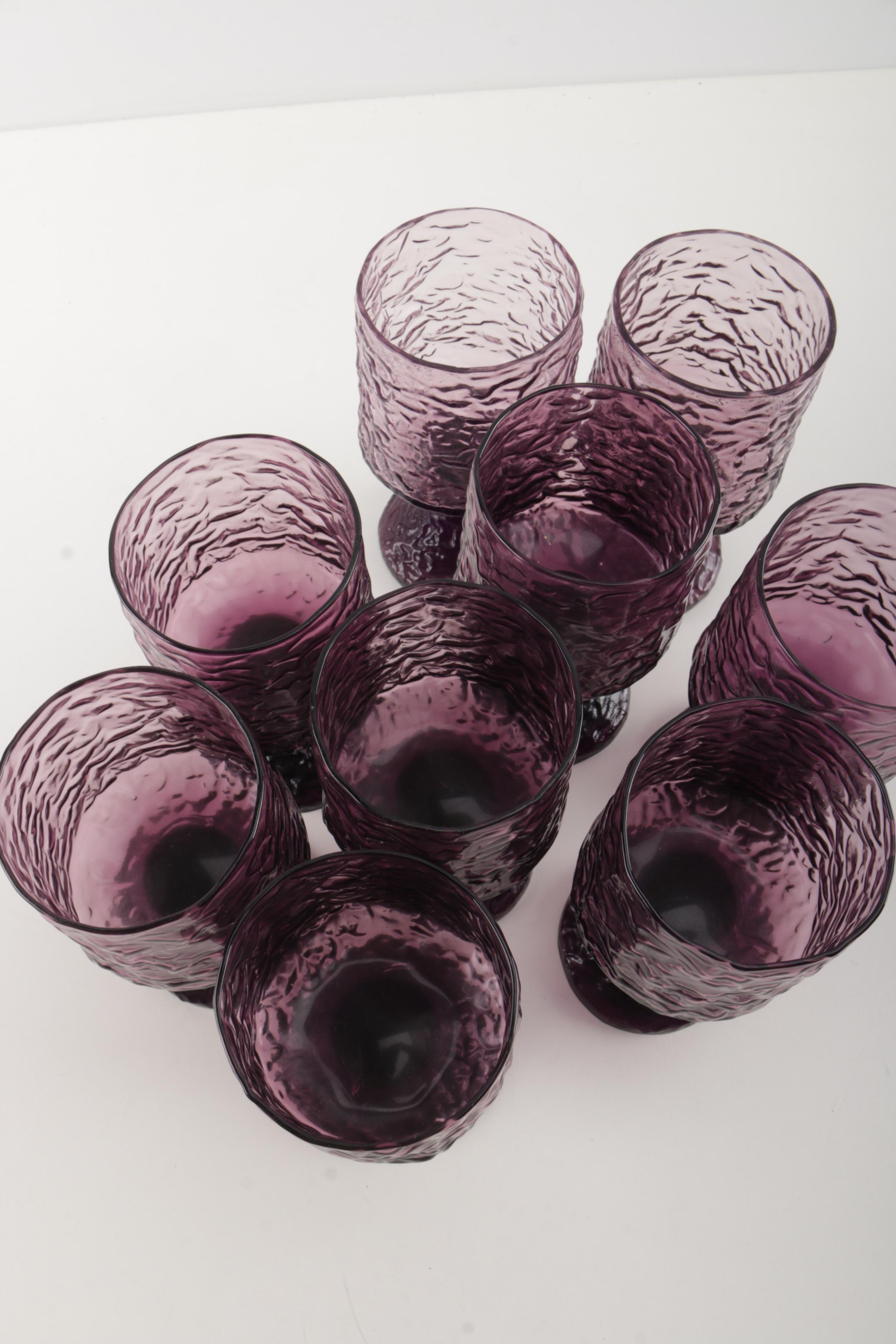 Lenox "Impromptu" Lavender Crystal Wine Glasses EBTH