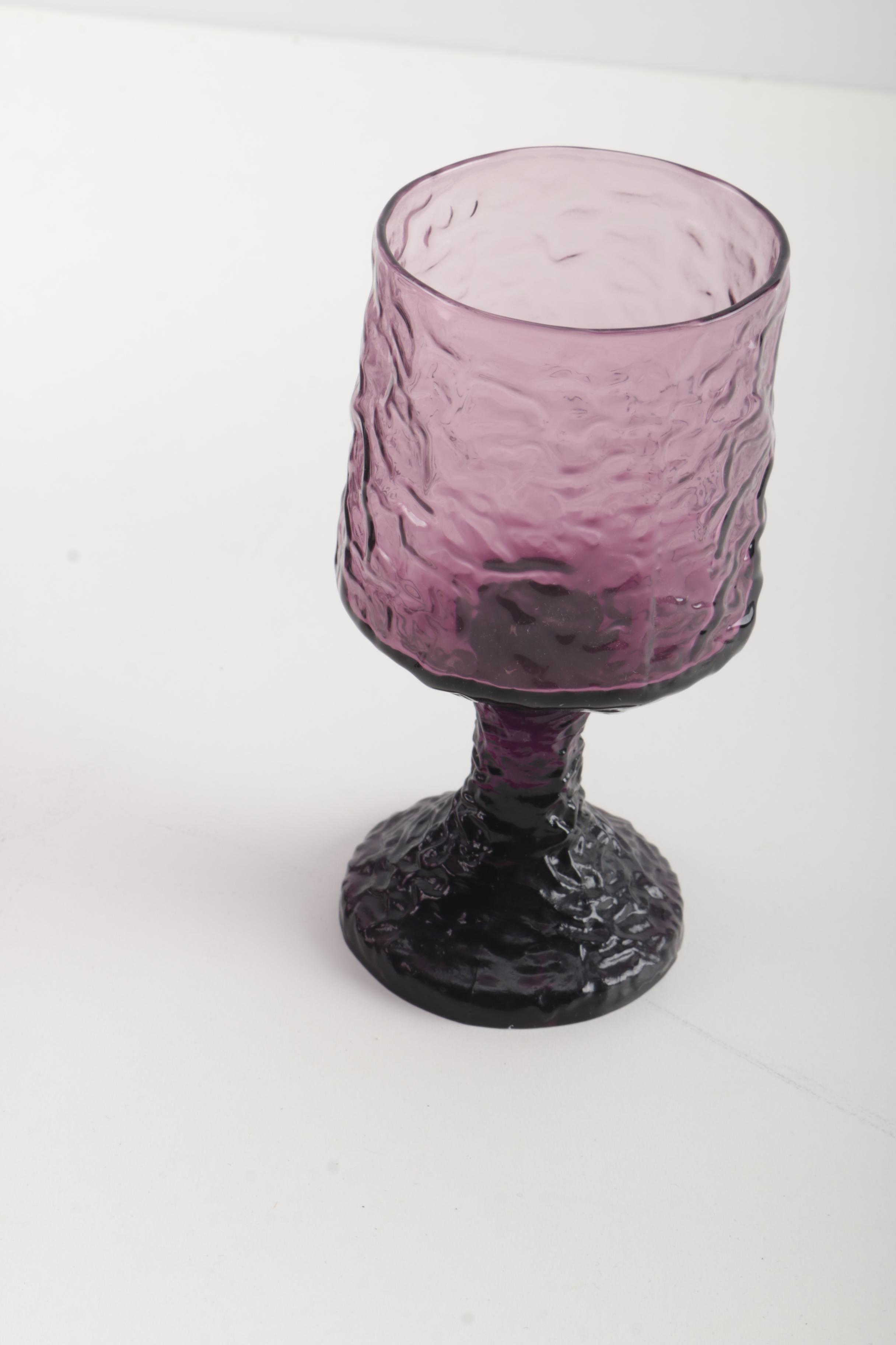 Lenox "Impromptu" Lavender Crystal Wine Glasses EBTH