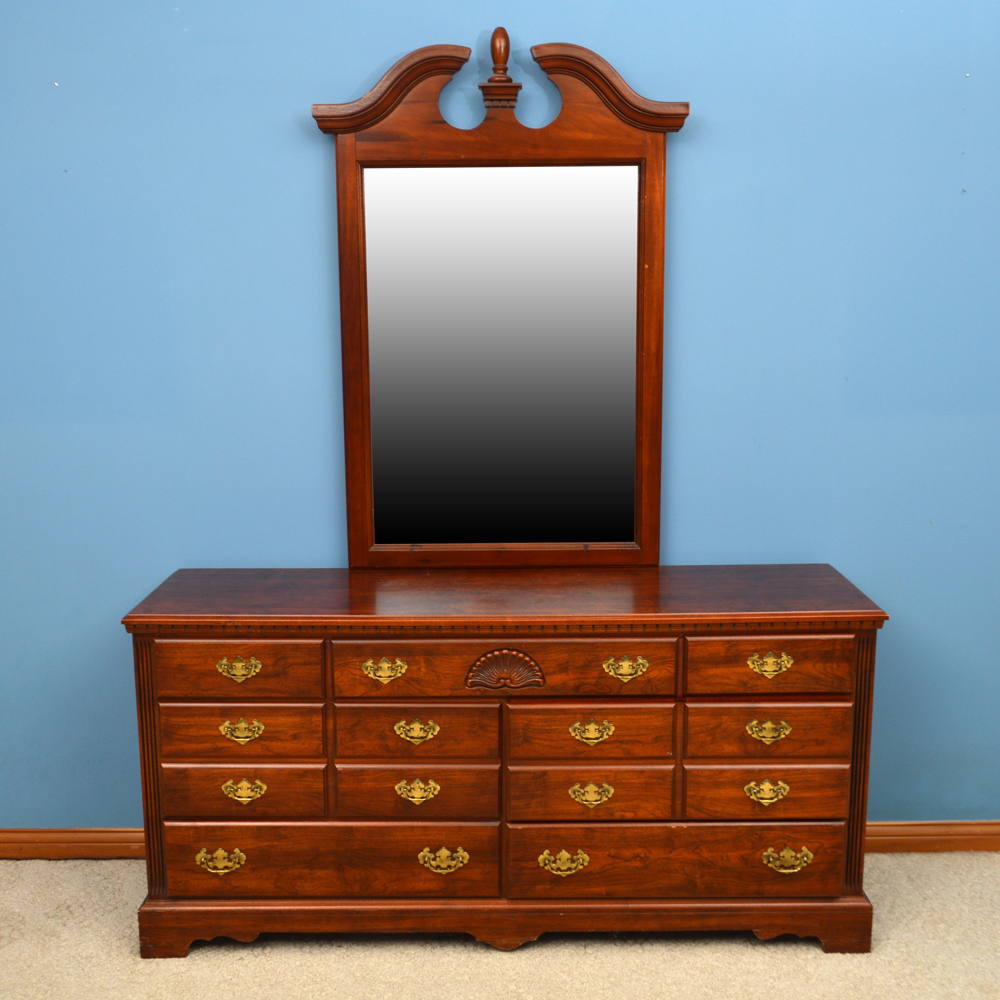 Federal Style Cherry Dresser and Mirror by Lea Furniture EBTH