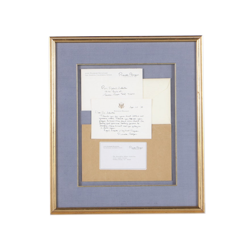 1989  Framed  Letter From Ronald Reagan to Dr. Schuller