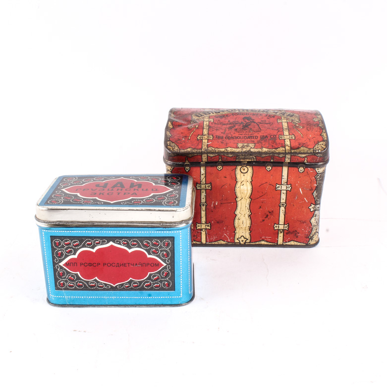 Vintage and Antique Russian Tin Tea Boxes EBTH