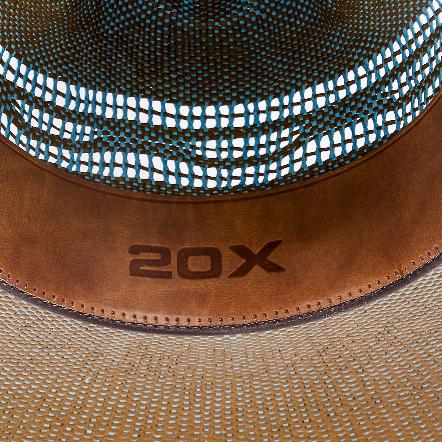 Cavender's Brown and Blue Straw 20X Cowboy Hat EBTH