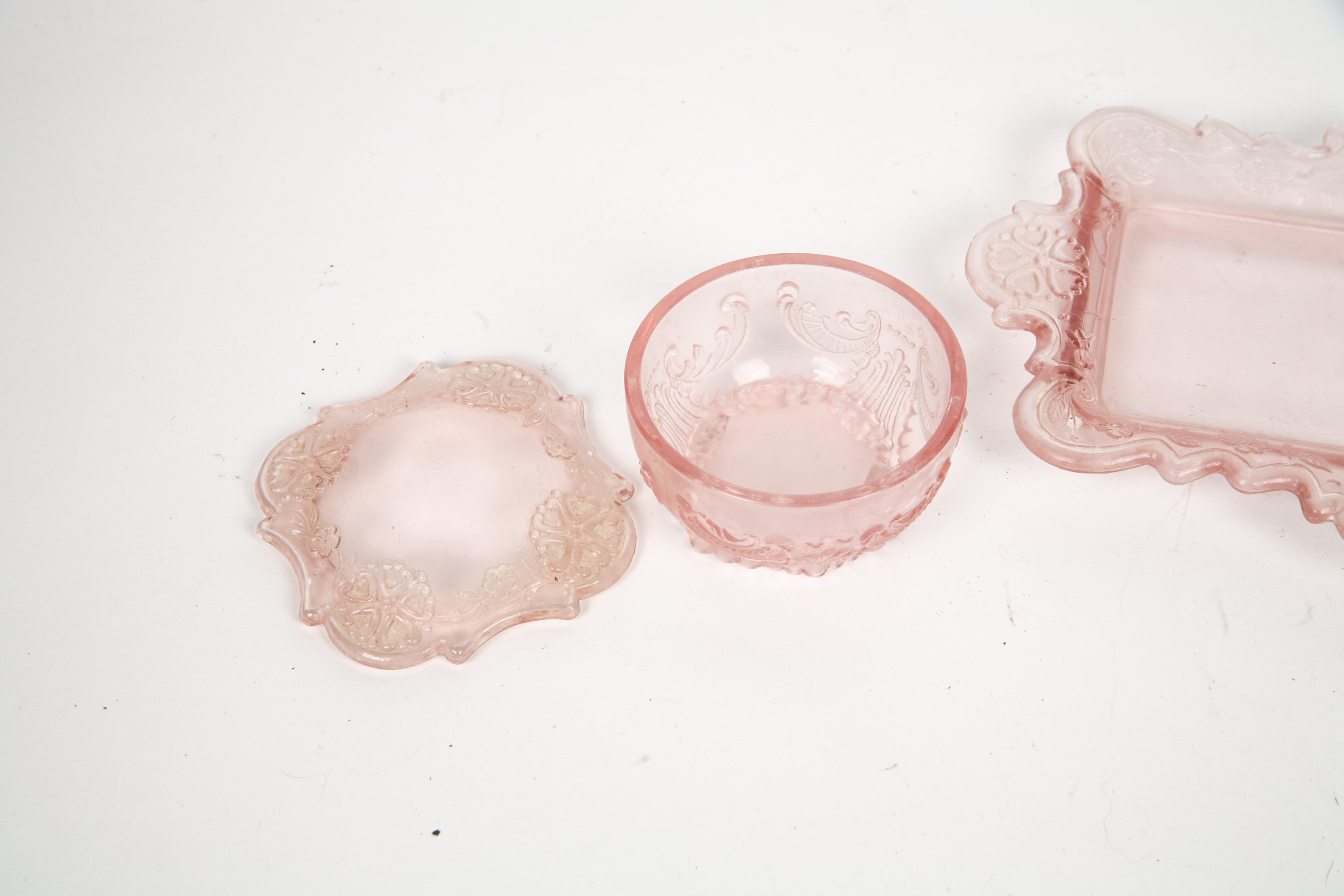 Pink Depression Glass Vanity Pieces EBTH