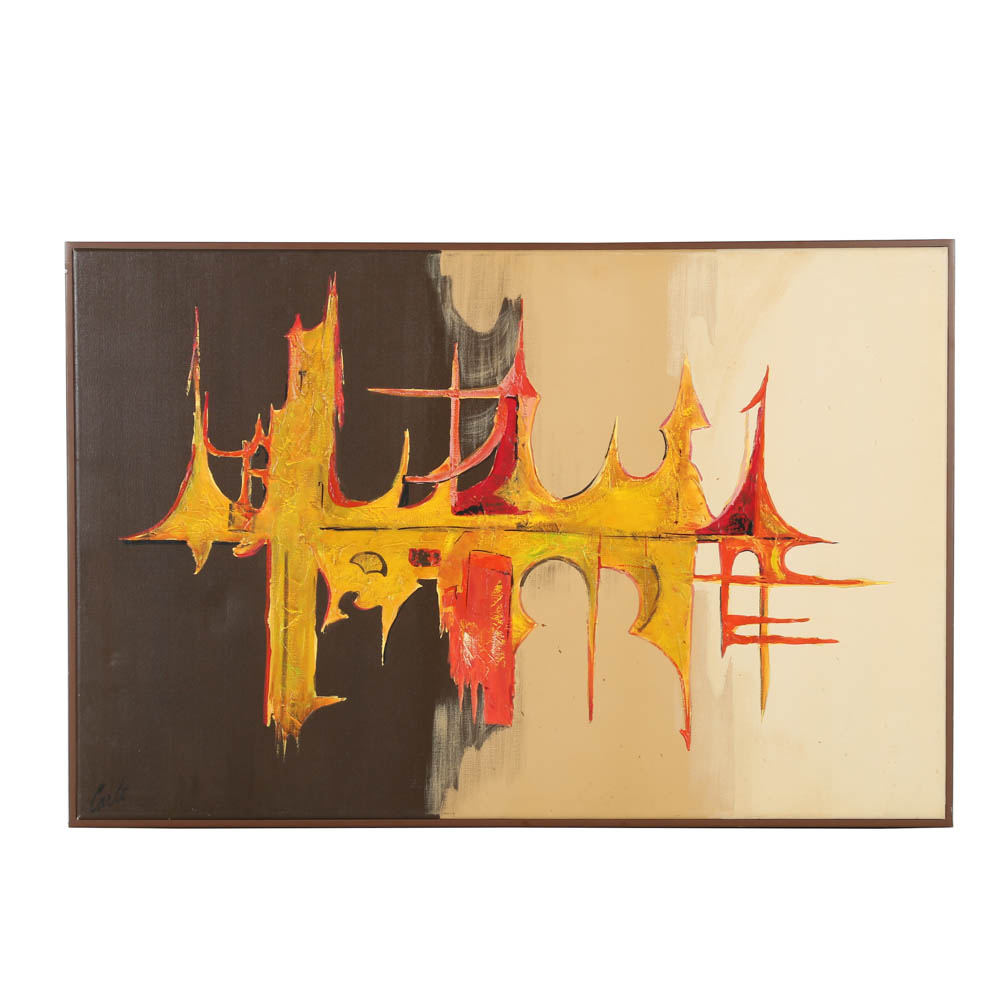 Carlo of Hollywood Oil Painting on Canvas "Sound Wave" EBTH