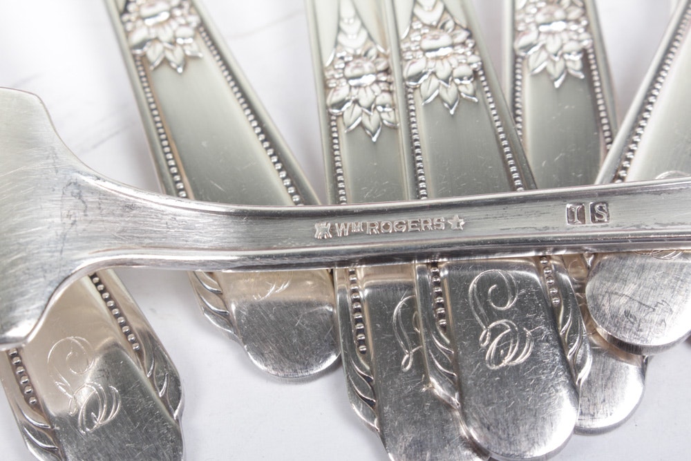 Vintage Wm Rogers Silver Plate Flatware In The Memory Pattern EBTH vintage-wm-rogers-silver-plate-flatware-in-the-memory-pattern-ebth