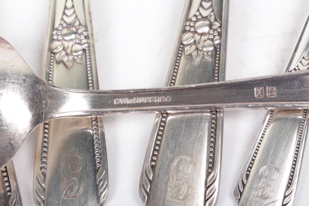 Vintage Wm Rogers Silver Plate Flatware In The Memory Pattern EBTH vintage-wm-rogers-silver-plate-flatware-in-the-memory-pattern-ebth