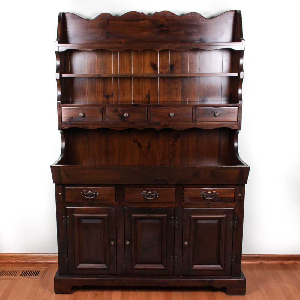 Pine Sideboard with Dry Sink and China Shelf by Bennington EBTH