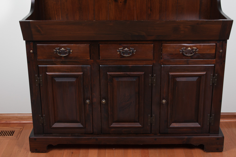 Pine Sideboard with Dry Sink and China Shelf by Bennington EBTH