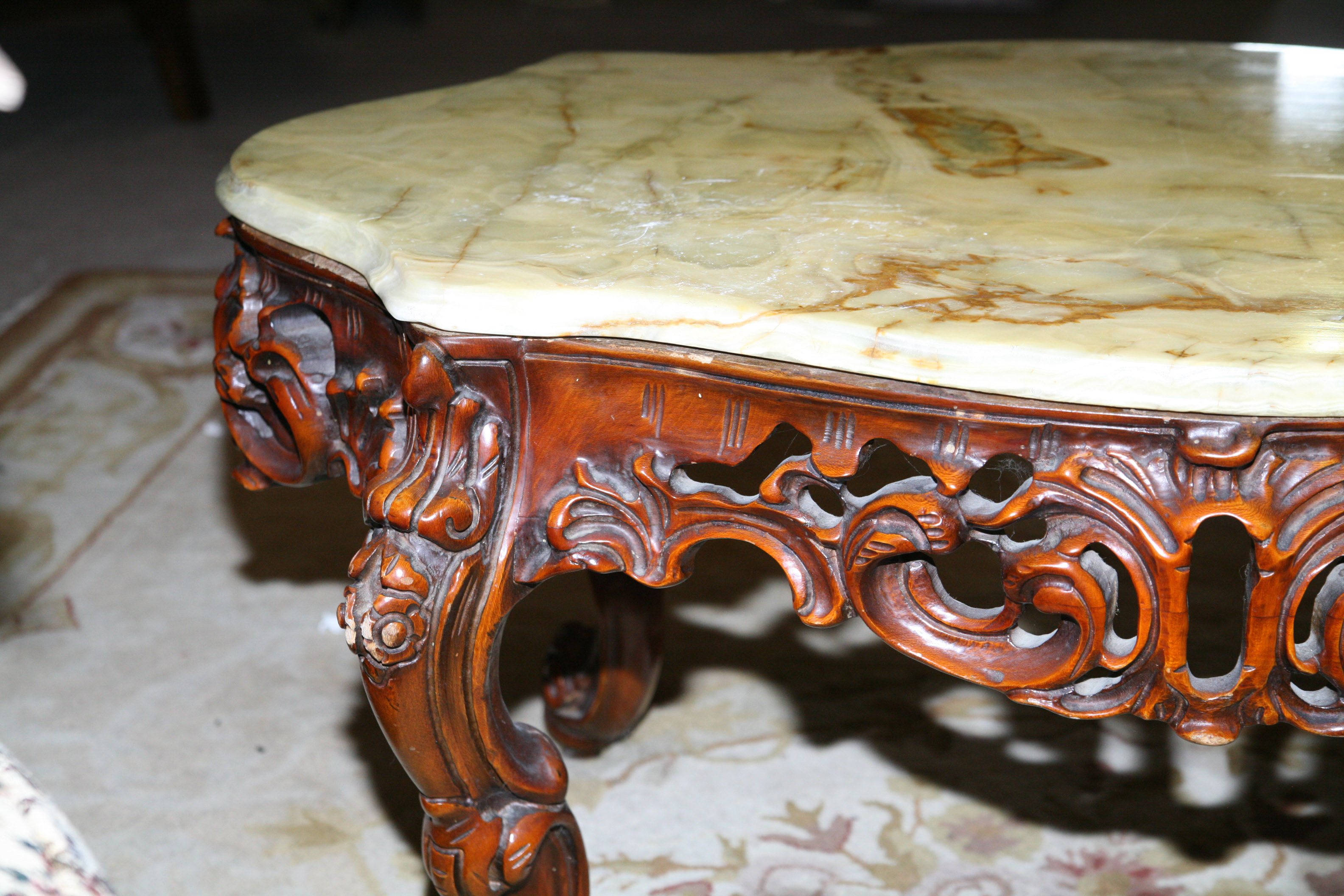 Victorian Style Marble Top Coffee Table EBTH
