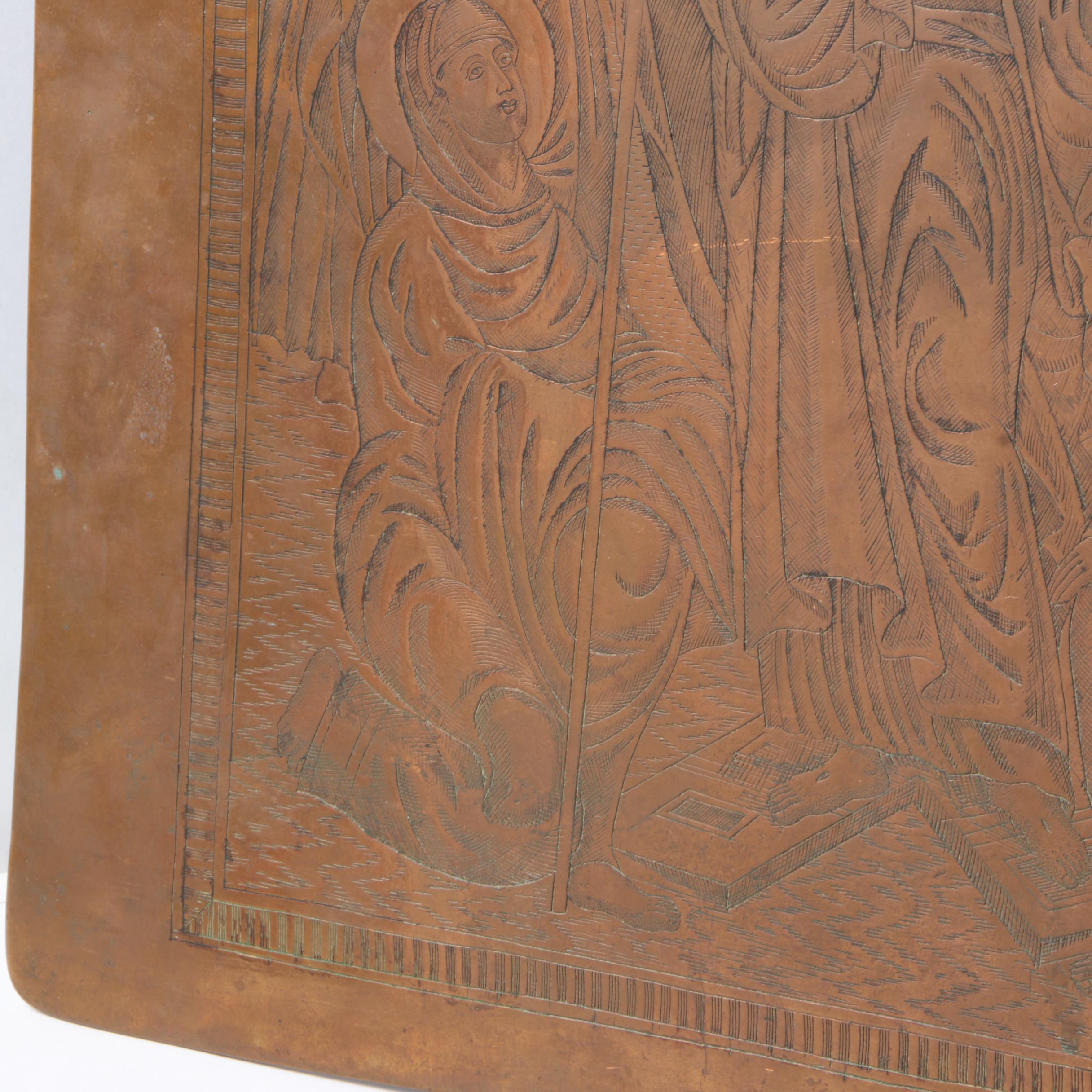 19th Century Eastern Orthodox Copper Engraving Plate EBTH