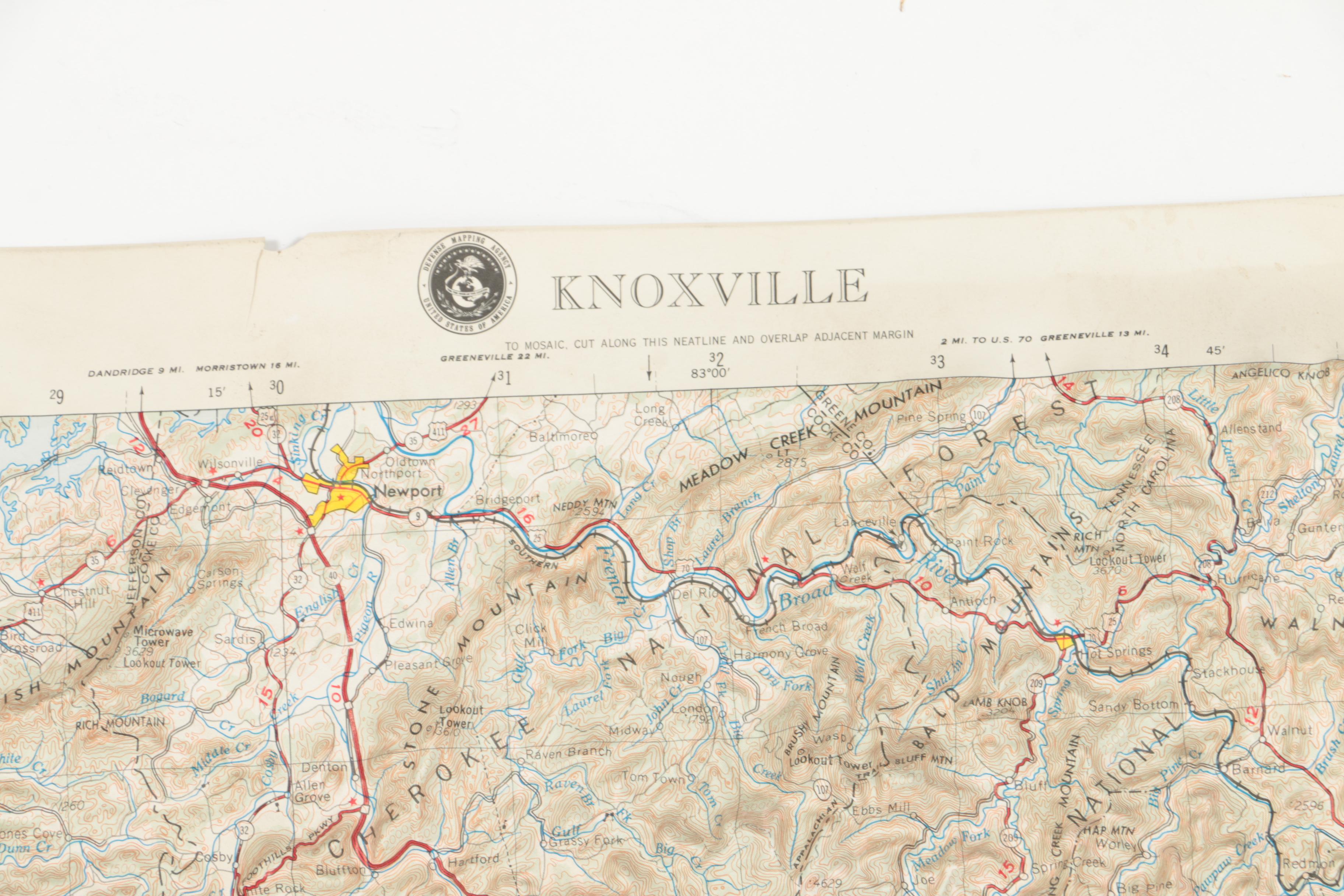 3D Topographic Map of Knoxville, Tennessee EBTH