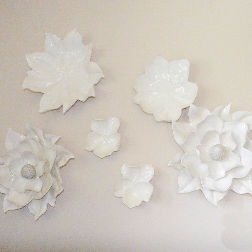 Set Of Porcelain Fl Wall Decor Ebth Set Of Porcelain Fl Wall Decor