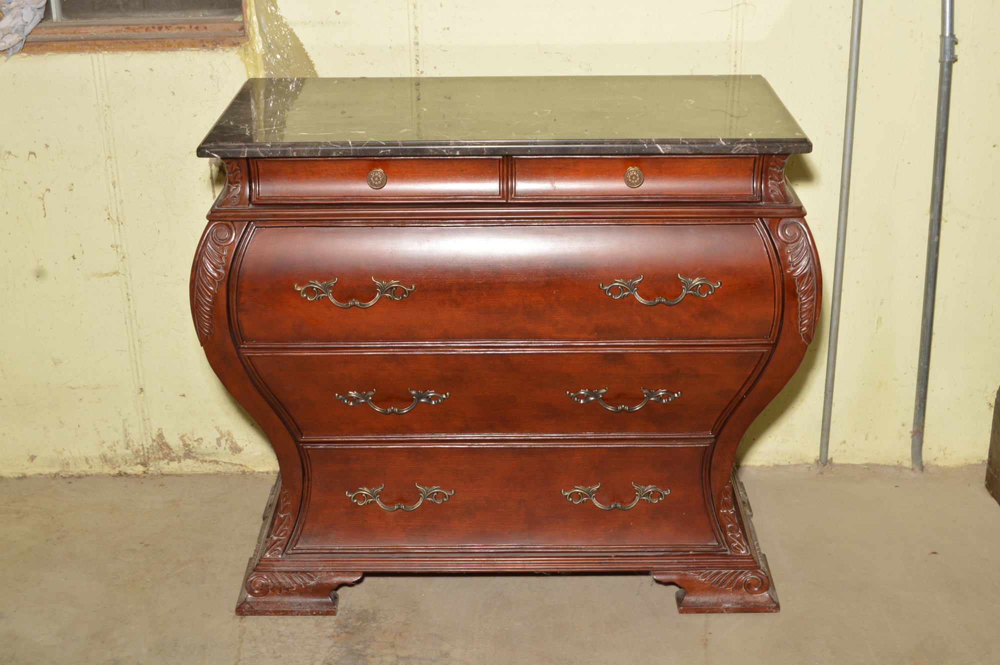 MarbleTop Mahogany Bombay Chest EBTH