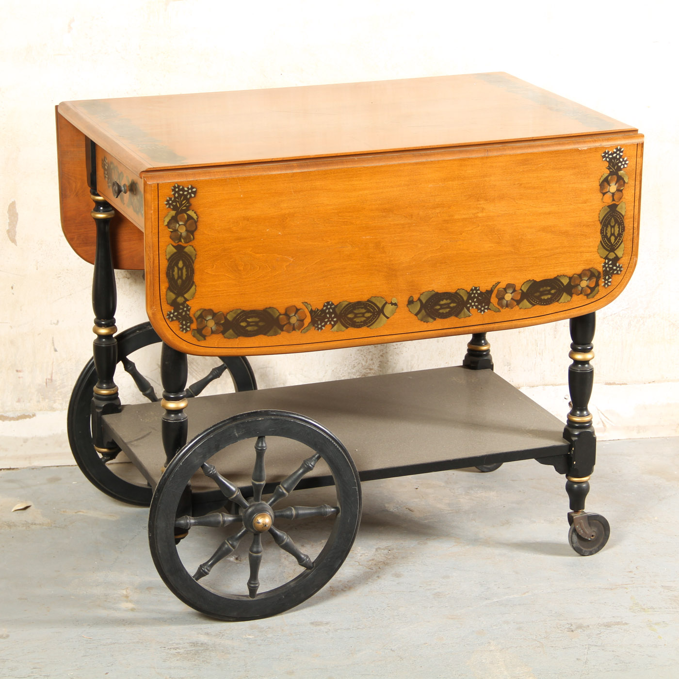 Hitchcock Style Drop Leaf Tea Cart by Ethan Allen EBTH