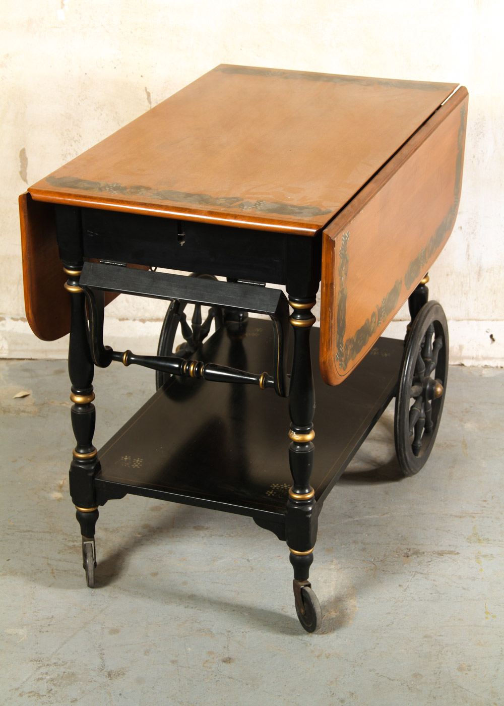 Hitchcock Style Drop Leaf Tea Cart by Ethan Allen EBTH