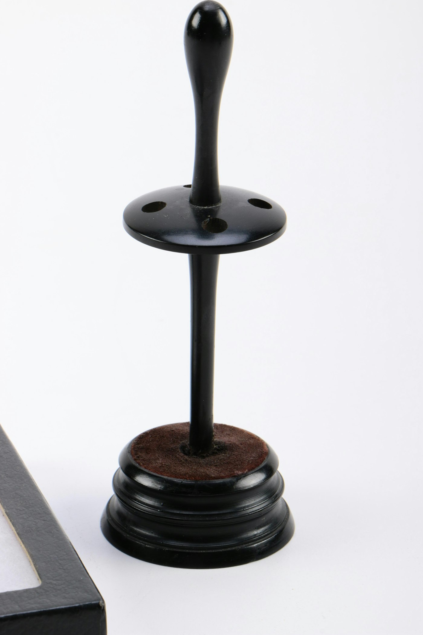 Ebony Hatpin Holder and Glass buttons | EBTH