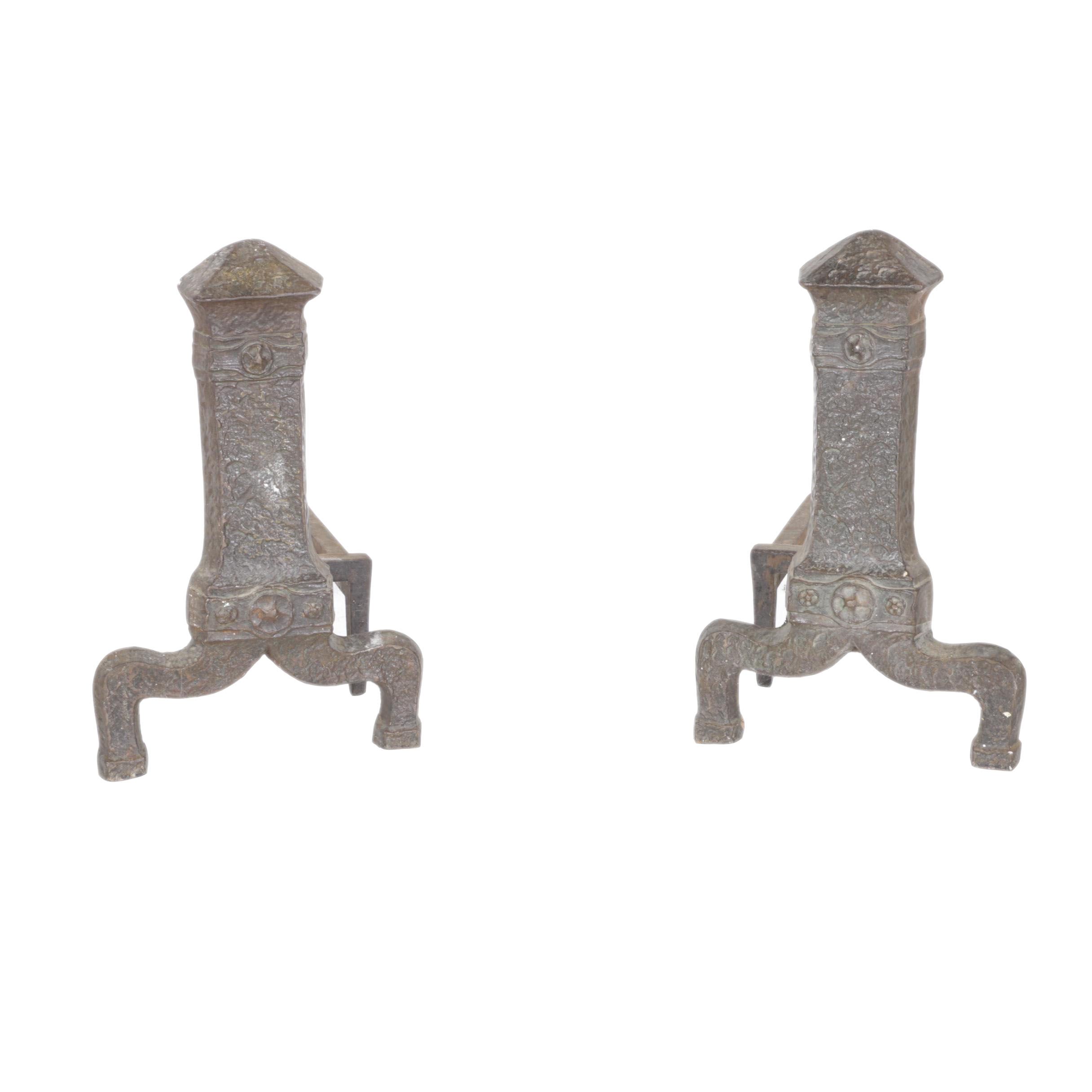 Mission Style Fireplace Andirons Ebth