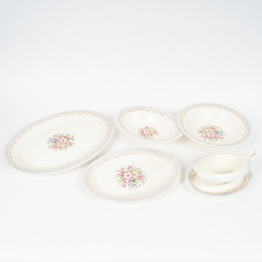 Edwin M. Knowles China Serveware Set : EBTH Edwin M. Knowles China Serveware Set : EBTH
